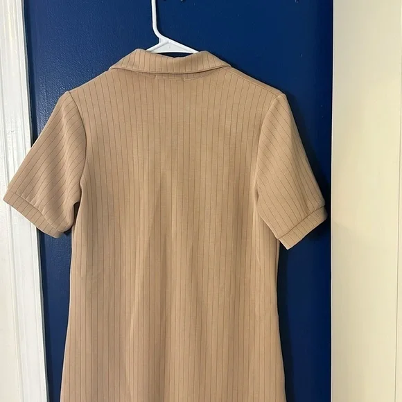 NWOT Women’s Southcott Tan Striped Collared Dress Size 1 US Small - Picture 7 of 8